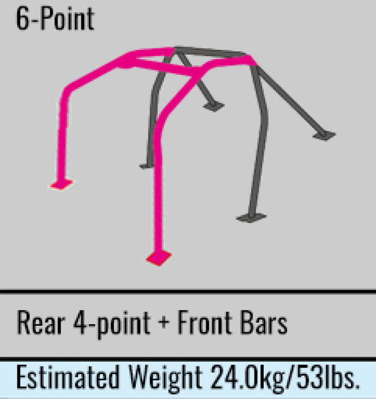 Cusco 22-24 GR86/BRZ Safety21 Rollcage Kit Black Through-Dash (6MT Model Only / No Cancel or Return)