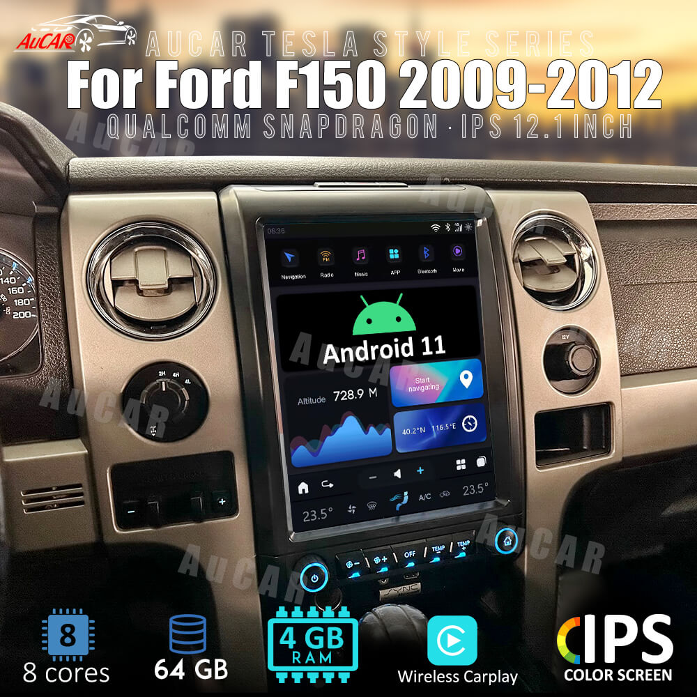 AuCar Tesla Android 11 12.1″ Car Radio GPS Navigation For Ford F150 2009-2012 Car Multimedia Stereo Player Car Video