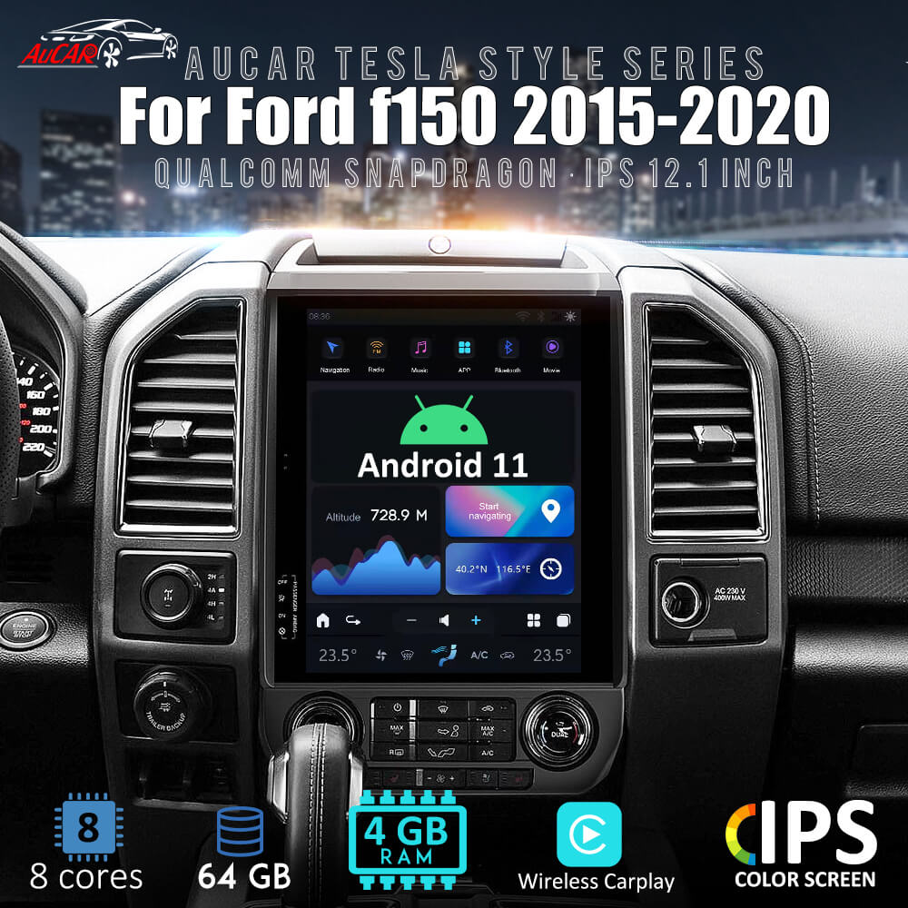 AuCar Tesla Android 11 12.1″ Car Radio GPS Navigation For Ford F150 2015-2020 Car Multimedia Stereo Player Car Video