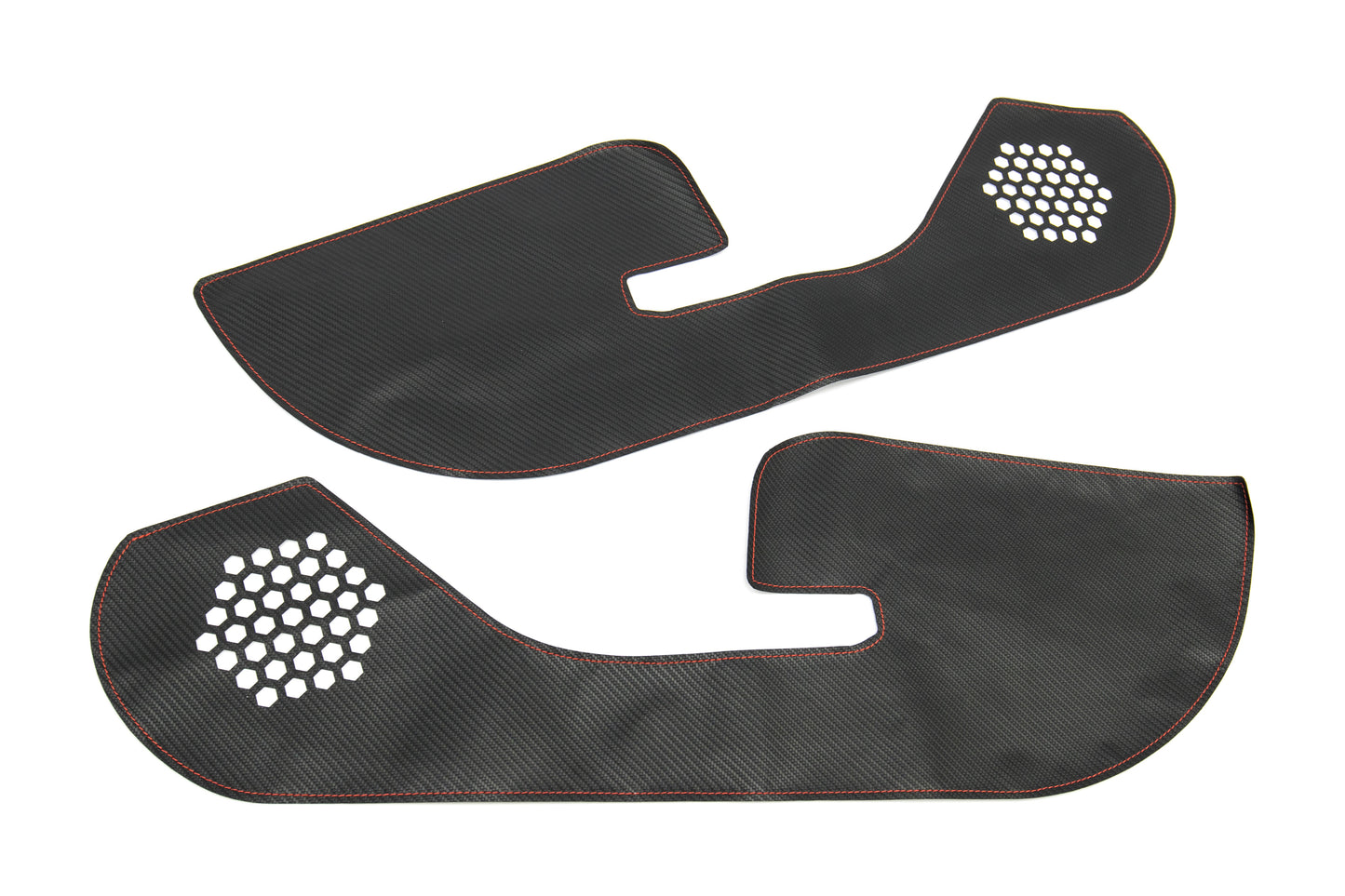 OLM Carbon Look Kick Guard Protection Set with Red Stitching (Non HK Equipped) - 2015-2021 Subaru STI
