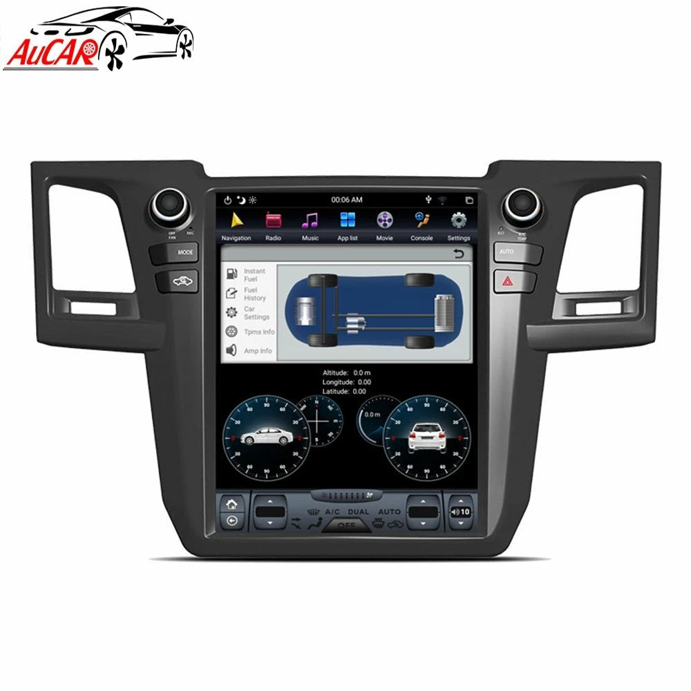 AuCAR Android 11.0 Tesla Style 12.1″ car radio GPS Navigation for Toyota Fortuner 2013 - 2015 autoradio 1 din multimedi Stereo