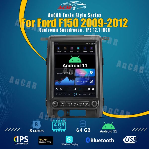 AuCar Tesla Android 11 12.1″ Car Radio GPS Navigation For Ford F150 2009-2012 Car Multimedia Stereo Player Car Video