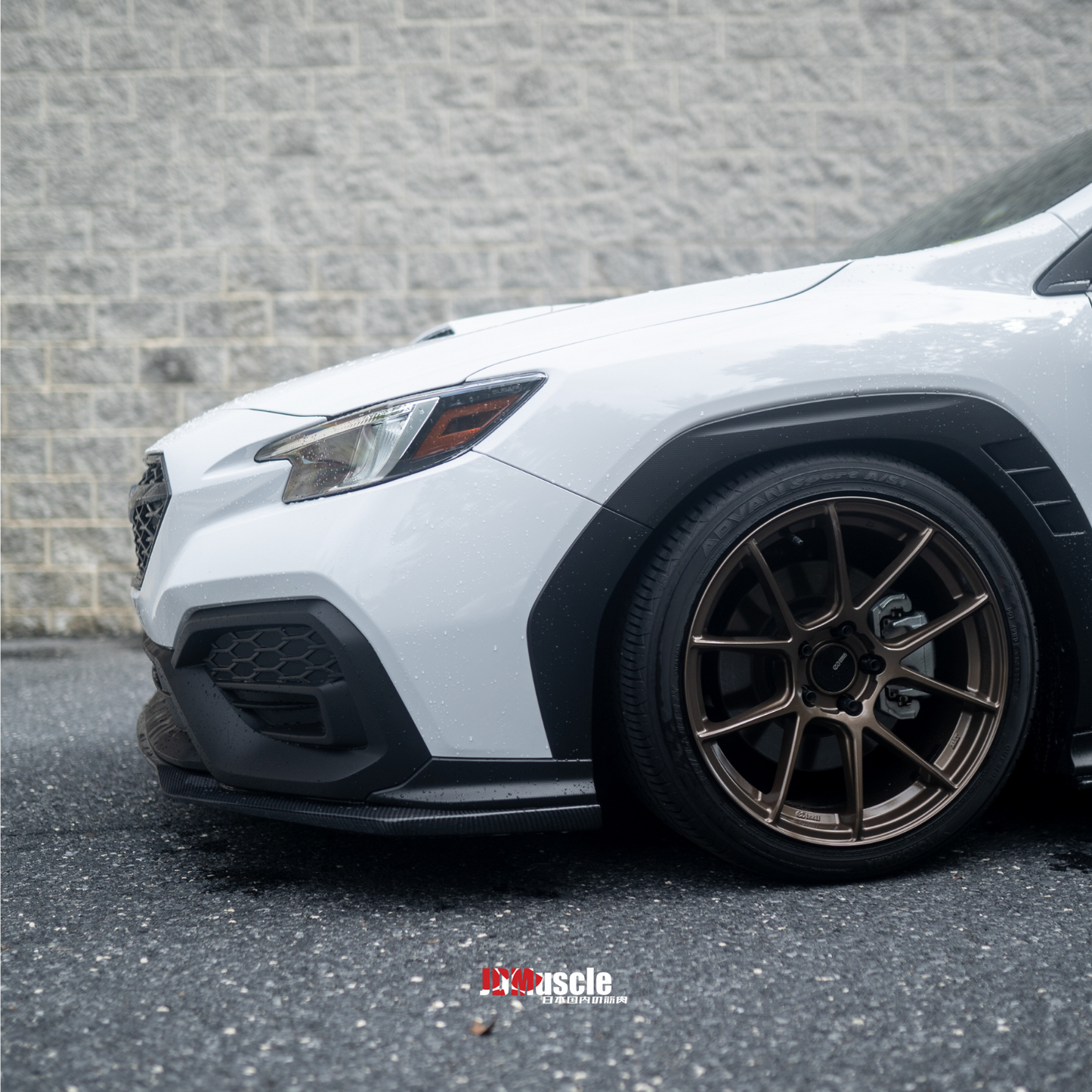 JDMuscle 22-25 WRX Tanso Carbon Fiber Front Lip OE+ Style