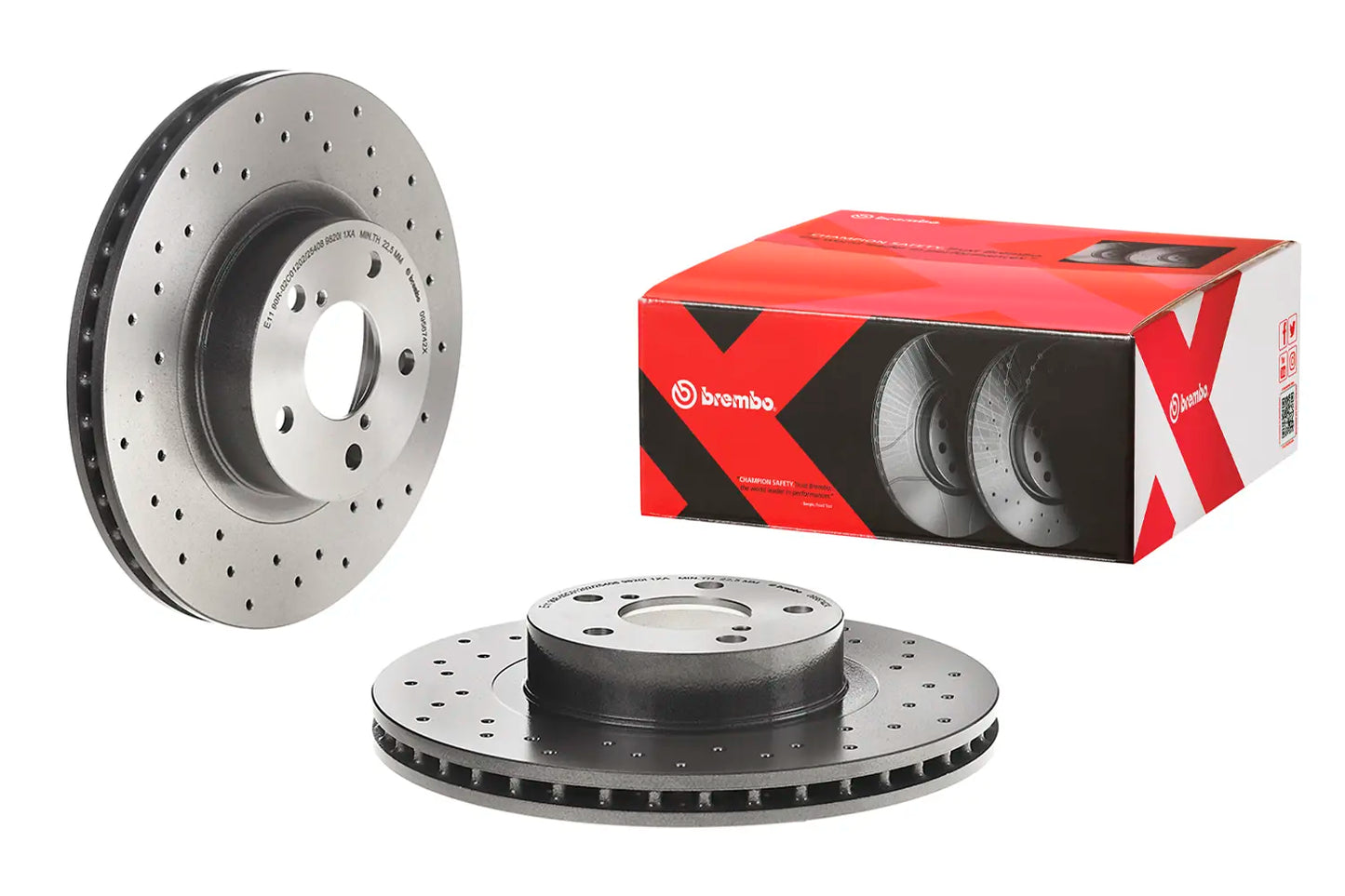 Brembo 05-06 Saab 9-2X/13-15 BRZ/98-02 Forester Front Premium Xtra Cross Drilled UV Coated Rotor