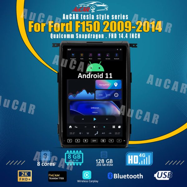 AuCar Tesla Android 11 14.4″ Car Radio GPS Navigation For Ford F150 2009-2014 Car Multimedia Stereo Player Car Video