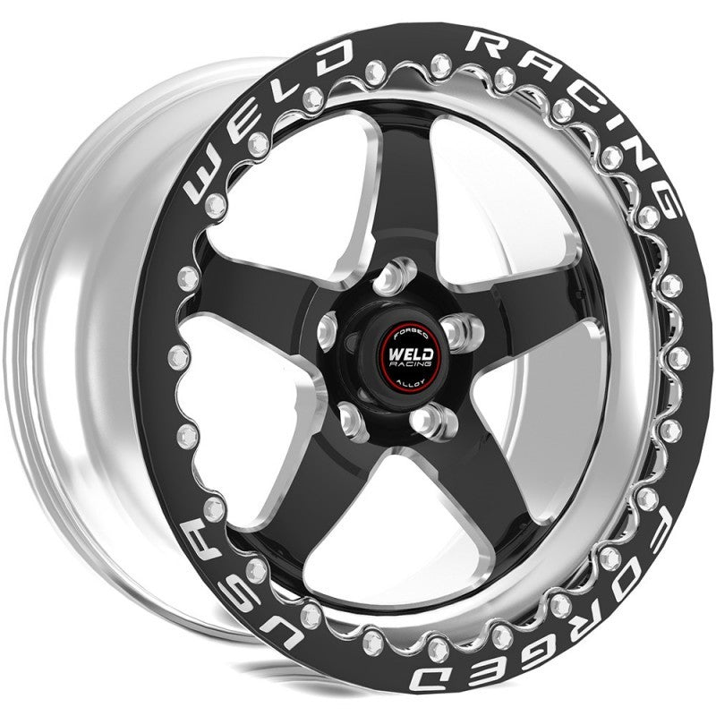 Weld S71 17x10 / 5x5 BP / 7.2in. BS 43mm O/S Black Wheel (High Pad) - Single Beadlock