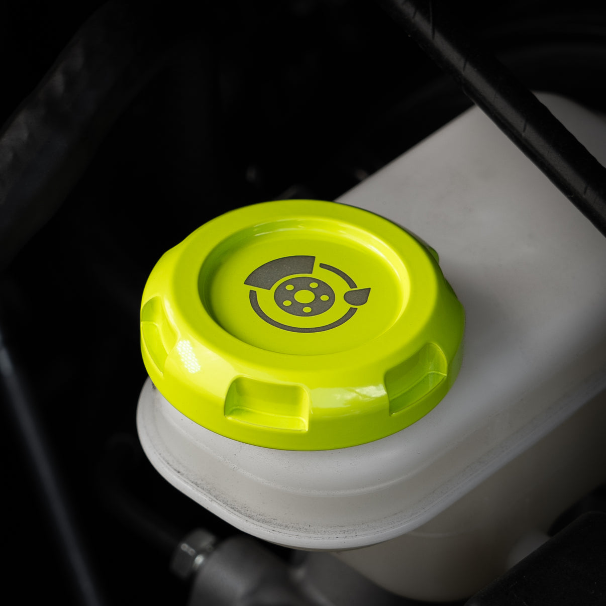 Billetworkz Brake Fluid Cap Engraved Zero Series Neon Yellow Subaru WRX 02-25 / STI 04-21 | BW-EBCZ-SUB-BRK-NYEL-E