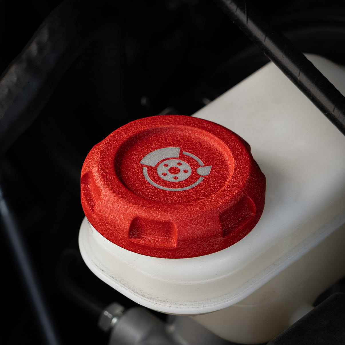 Billetworkz Brake Fluid Cap Engraved Zero Series Wrinkle Red Subaru WRX 02-25 / STI 04-21 | BW-EBCZ-SUB-BRK-RWR-E