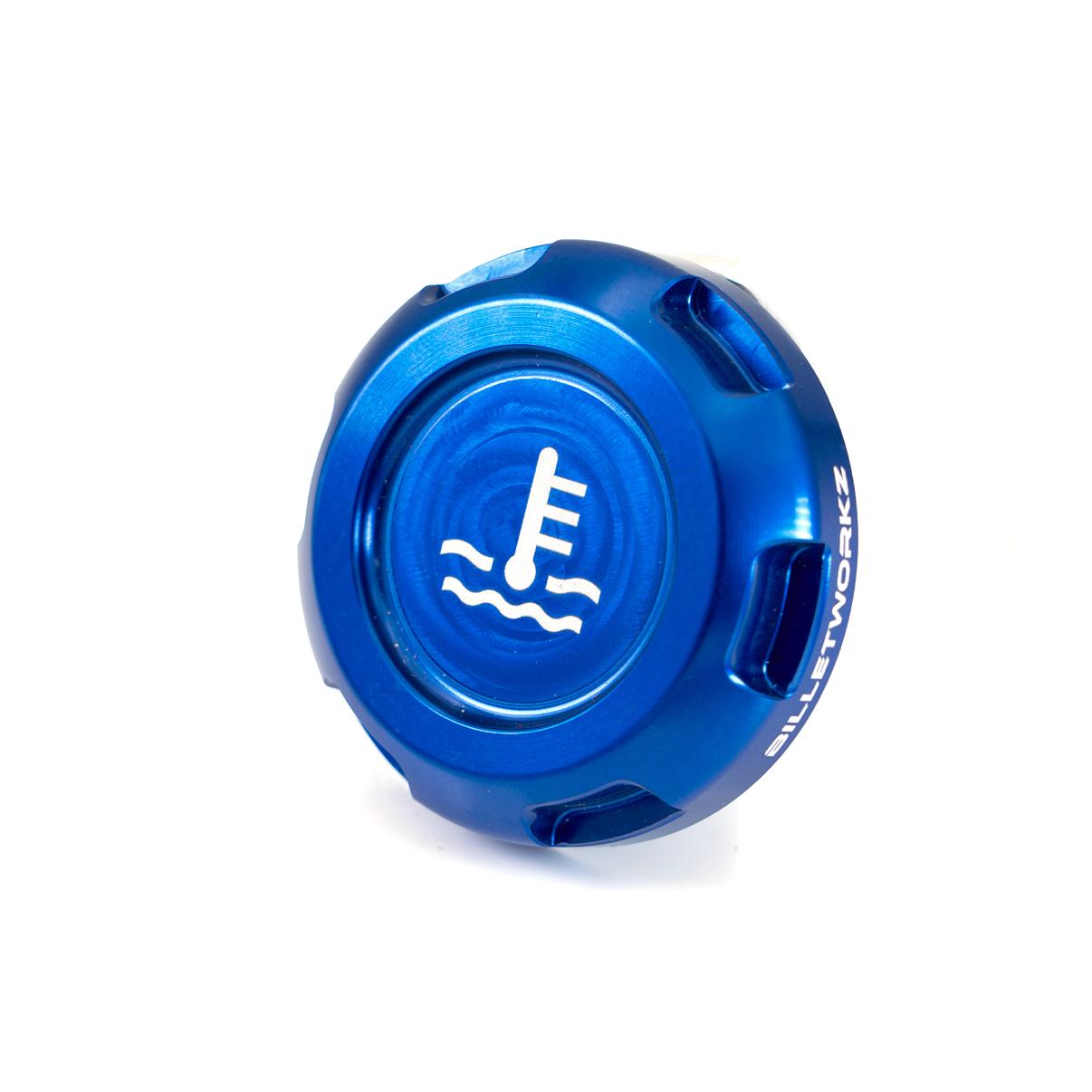 Billetworkz Coolant Overflow Cap Engraved Zero Series Blue Subaru WRX 02-25 / STI 04-21 | BW-EBCZ-SUB-COO-BLU-E
