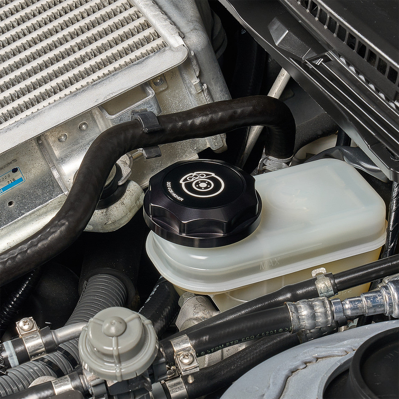 IAG Revolve Brake Fluid Reservoir Cap w/ Anodized Color Accent Black WRX 02-25 / STI 04-21 / BRZ 13-25 | IAG-ACC-5302BKBK
