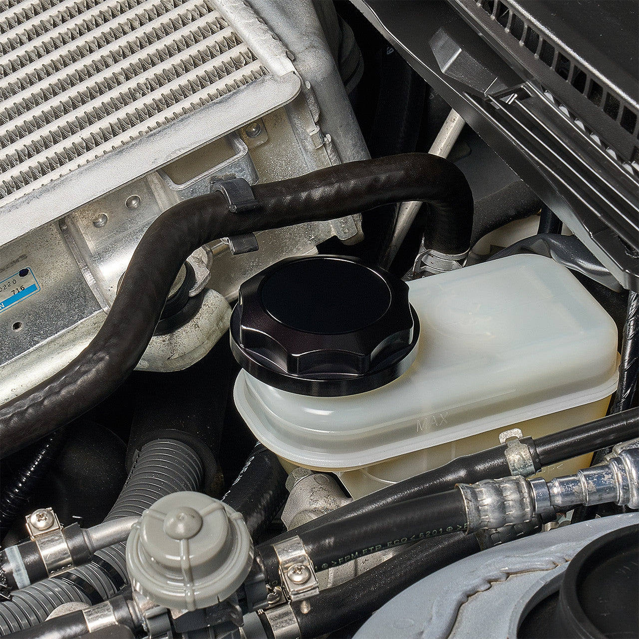 IAG Revolve Brake Fluid Reservoir Cap w/ Anodized Color Accent Black WRX 02-25 / STI 04-21 / BRZ 13-25 | IAG-ACC-5302BKBK
