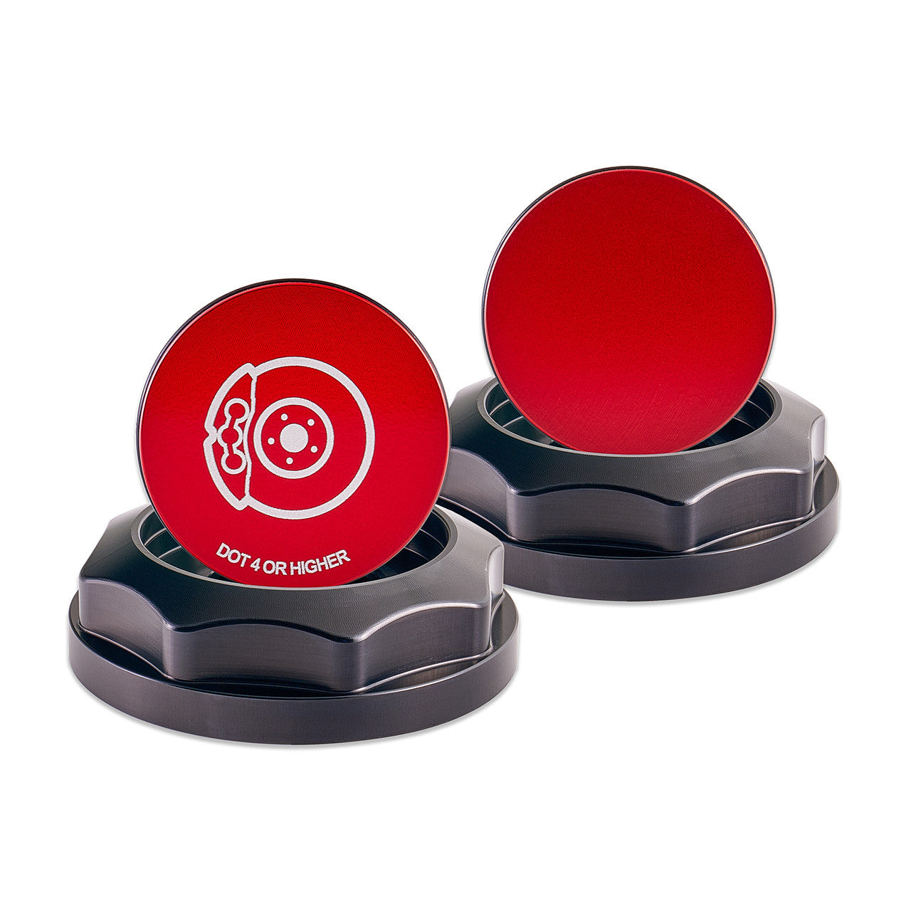 IAG Revolve Brake Fluid Reservoir Cap w/ Anodized Color Accent Red WRX 02-25 / STI 004-21 / BRZ 13-25 | IAG-ACC-5302BKRD