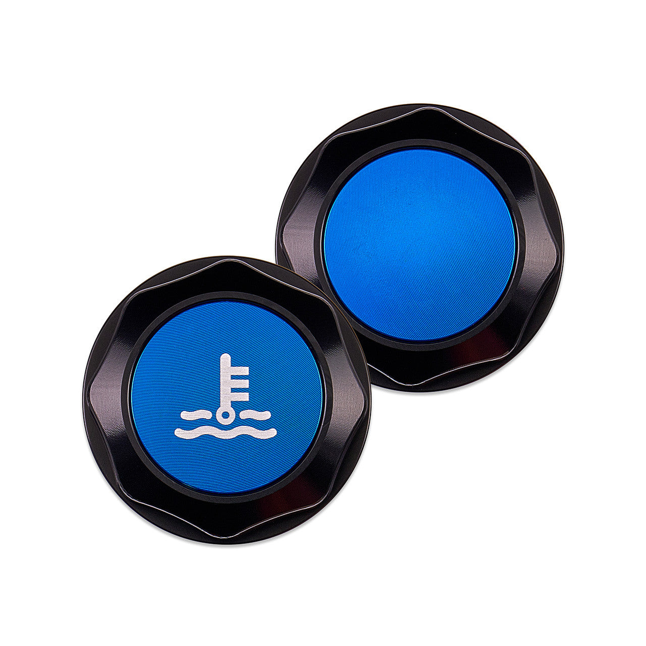 IAG Revolve Coolant Reservoir Cap w/ Anodized Color Accent Blue WRX 02-25 / STI 04-21 / 13-25 BRZ | IAG-ACC-5304BKBL