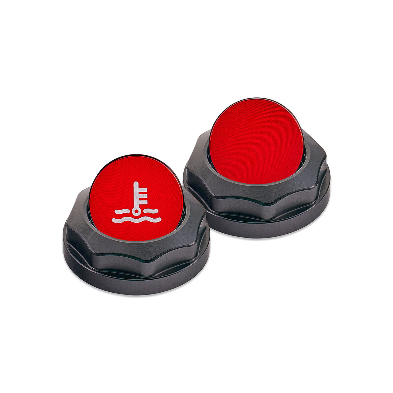 IAG Revolve Coolant Reservoir Cap w/ Anodized Color Accent Red WRX 02-25 / STI 04-21 / 13-25 BRZ | IAG-ACC-5304BKRD