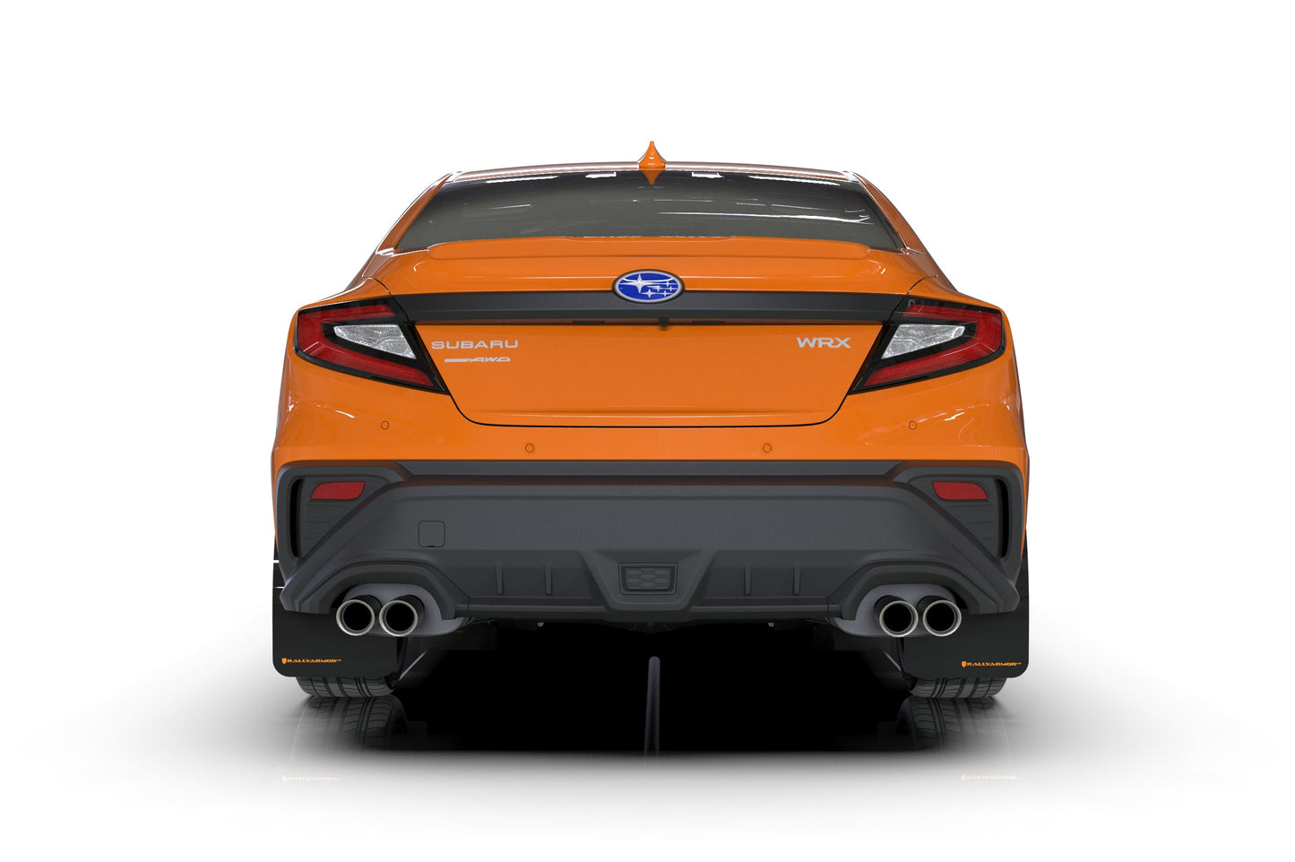 Rally Armor 2022 WRX Black UR Mud Flap - Metallic Black Logo | MF92-UR-BLK/MBK