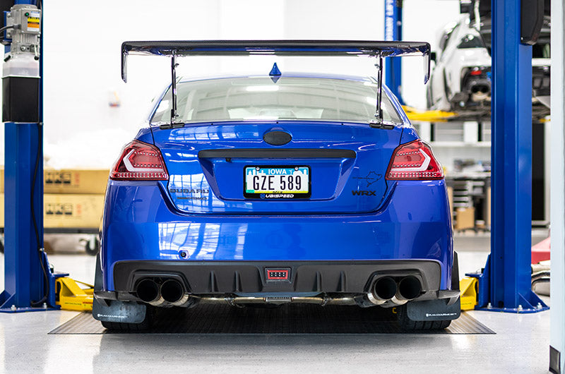 OLM Evolution Tail Lights (Clear Lens, Red Base, White Bar) - 15+ WRX / STI