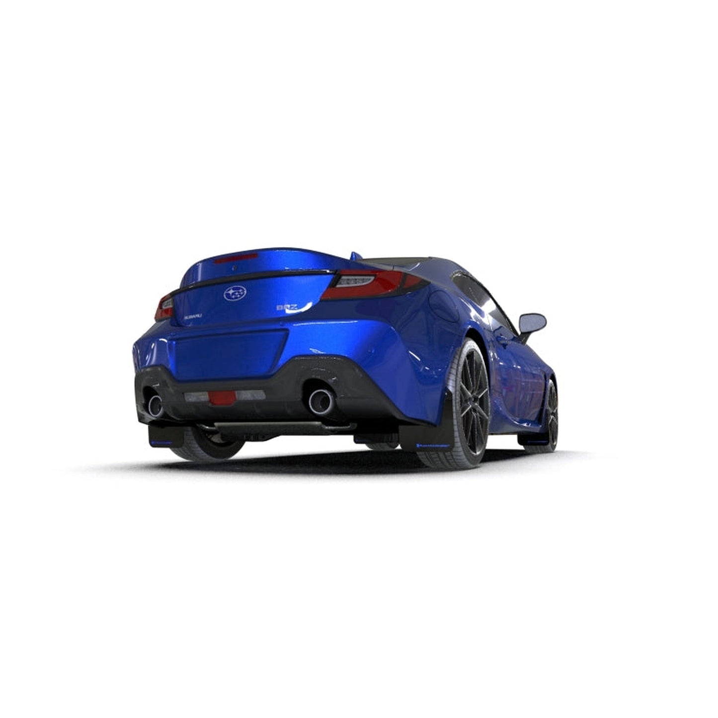 Rally Amor Subaru BRZ, GR86 2022-2025 UR Black Mud Flaps w/ Blue Logo | MF99-UR-BLK-BL