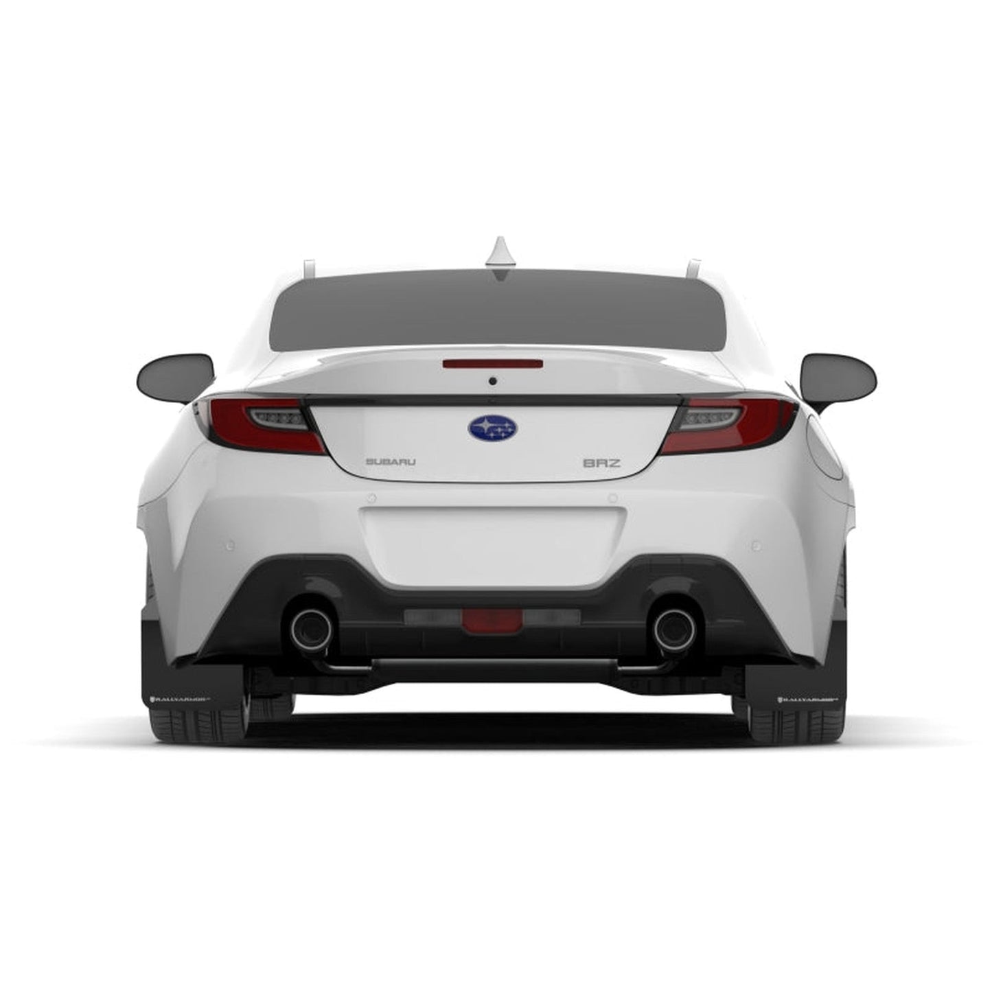 Rally Amor Subaru BRZ, GR86 2022-2025 UR Black Mud Flaps w/ White Logo | MF99-UR-BLK-WH