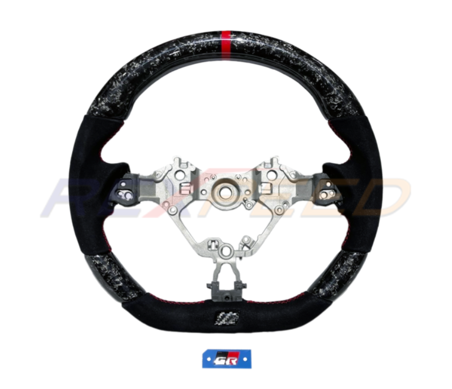 Rexpeed GR86 / BRZ 2022+ Forged Carbon Fiber Steering Wheel w/ BLACK Suede