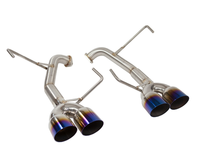 Nameless Catback Exhaust - 2011-2014 STi and WRX Sedan - Muffler Delete - 3.5" Single Wall Neochrome Tips