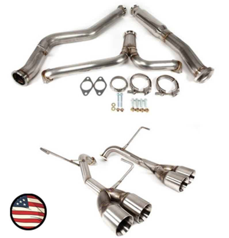 Nameless Catback Exhaust - 2011-2014 STi and WRX Sedan - Muffler Delete - 3.5" Double Wall Tips