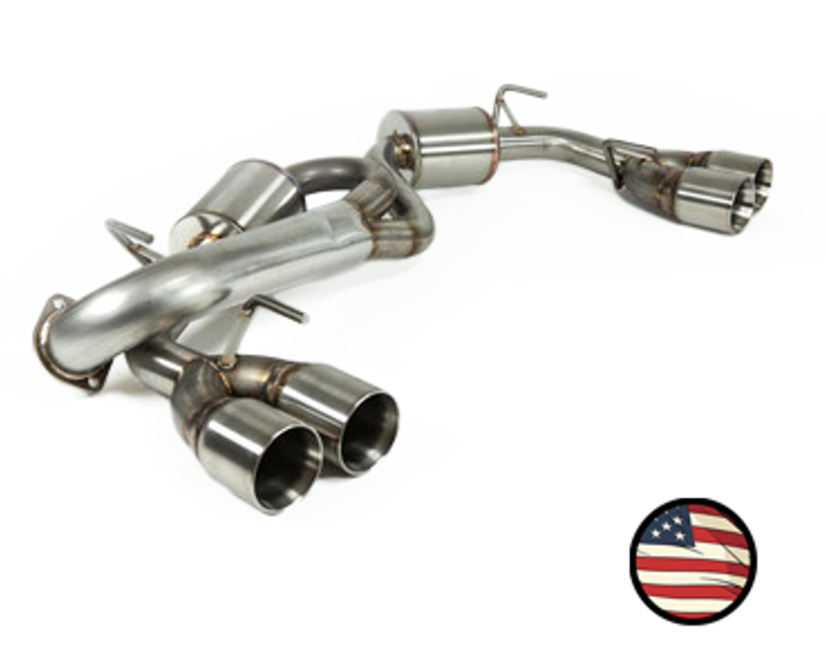 Nameless Axleback Exhaust, 2011-2014 WRX / 2008-2014 STi Hatchback - 5" Muffler - 3.5" Double Wall Tips