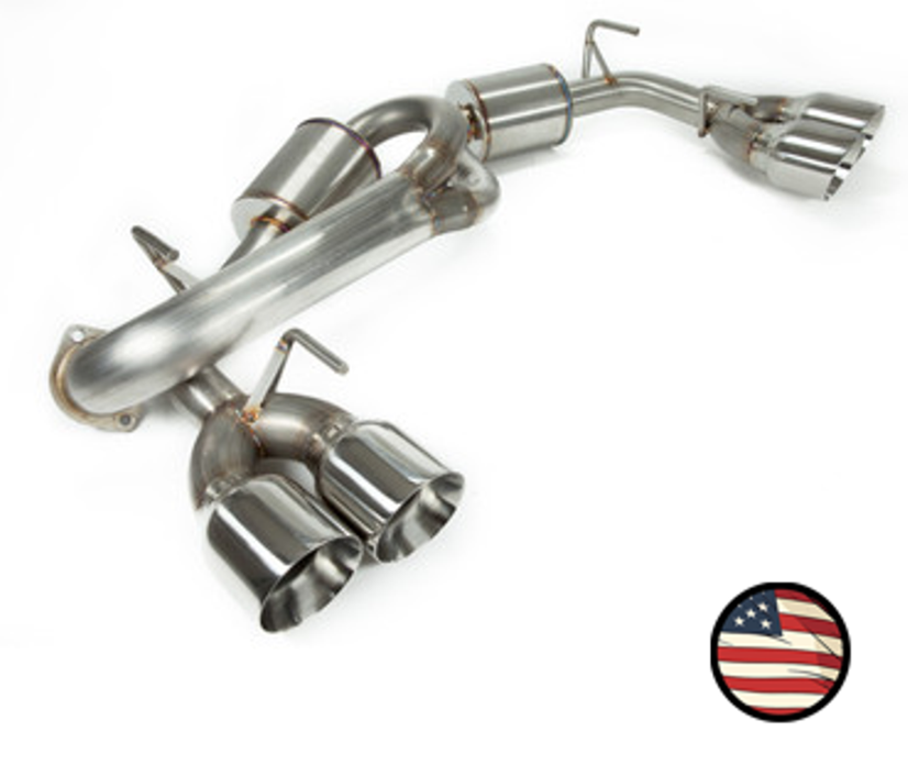 Nameles Axleback Exhaust, 2011-2014 WRX / 2008-2014 STi Hatchback - 5" Muffler - 4" Double Wall Tips