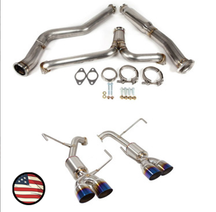 Nameless Catback Exhaust - 2019-2021 Subaru STi - 4" Muffler - 3.5" Single Wall Neochrome Tips