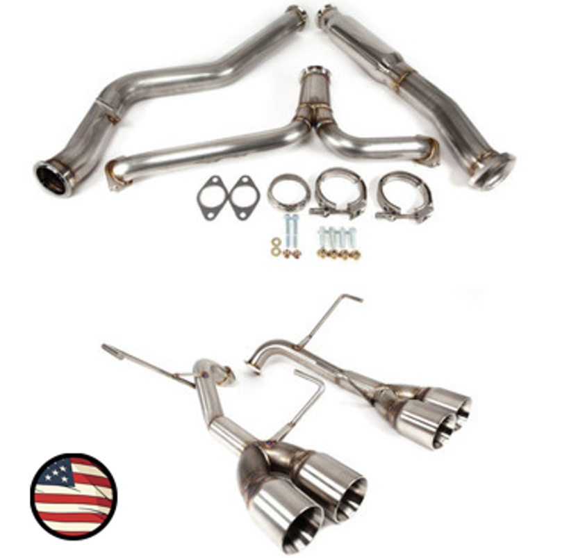 Nameless Catback Exhaust - 2019-2021 Subaru STi - Muffler Delete - 3.5" Double Wall Tips