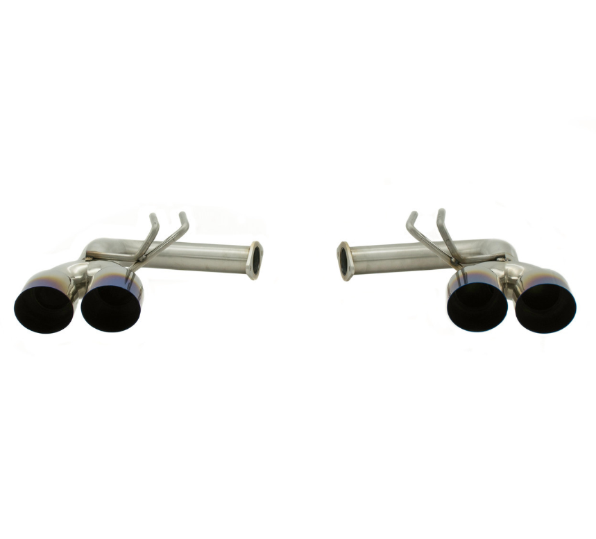 Nameless Axleback Exhaust - 2015-2021 WRX/STi Invidia Q300 / R400 / N1 Fit Replacement - Muffler Delete - 3.5" Single Wall Neochrome Tips
