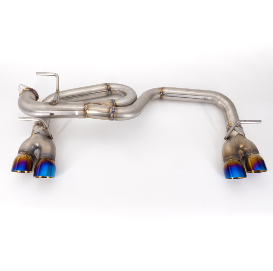Nameless Axleback Exhaust - 2018-23 Crosstrek - Muffler Delete - Quad Exit - 3" Double Wall Neochrome Tips