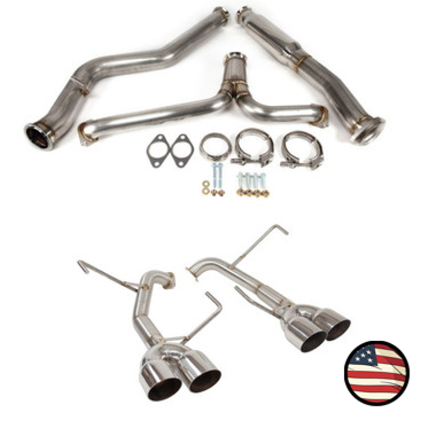 Nameless Catback Exhaust - 2022+ Subaru WRX - Muffler Delete - 3.5" Single Wall Tips
