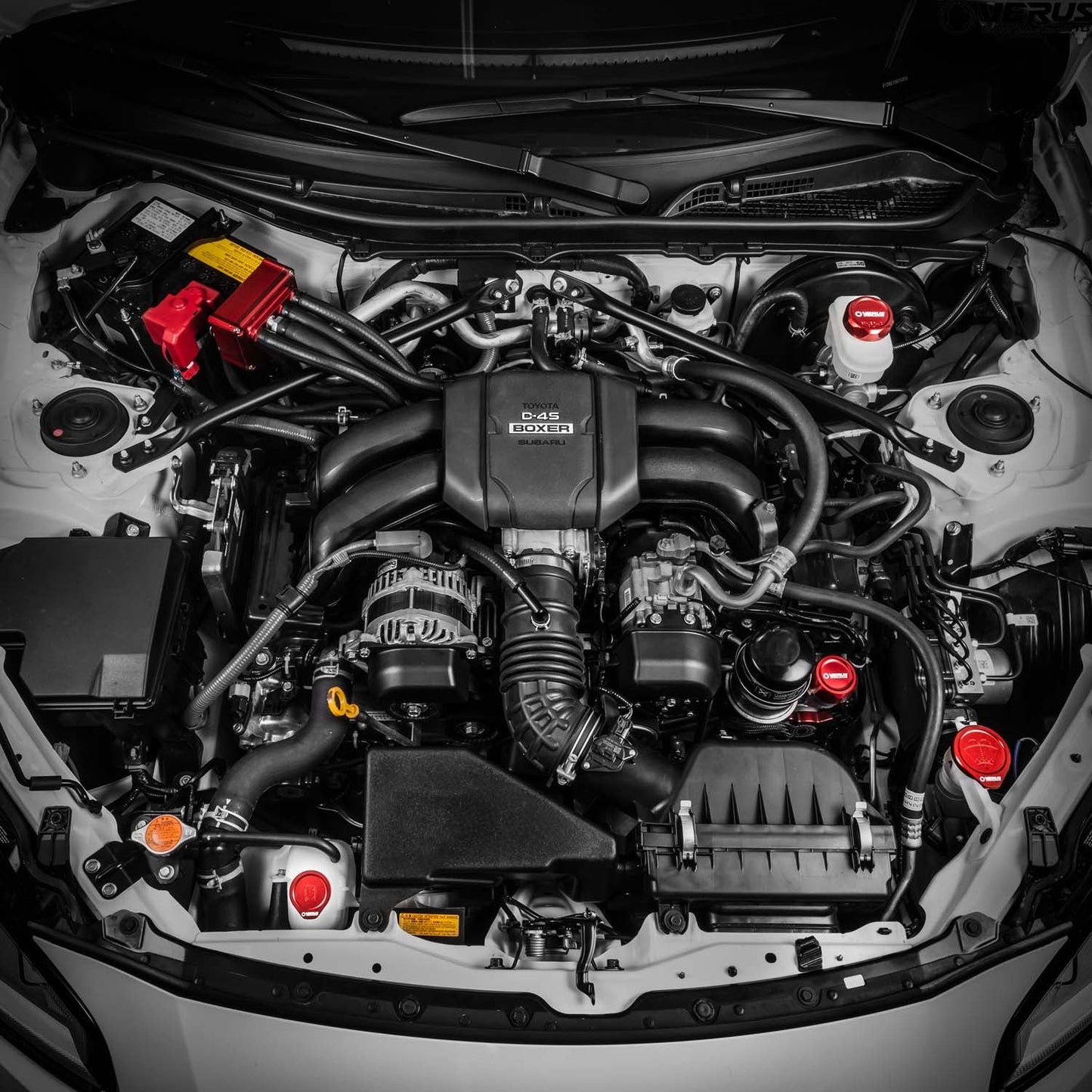 Verus Engineering Engine Bay Cap Kit Black (FHS) 08-14 WRX / STI | A0585A-BLK-FHS