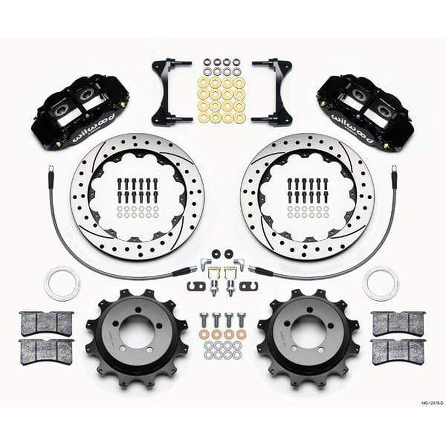 Wilwood FNSL4R Black Rear Slotted & Drilled Big Brake Kit 2002-2005 Subaru WRX