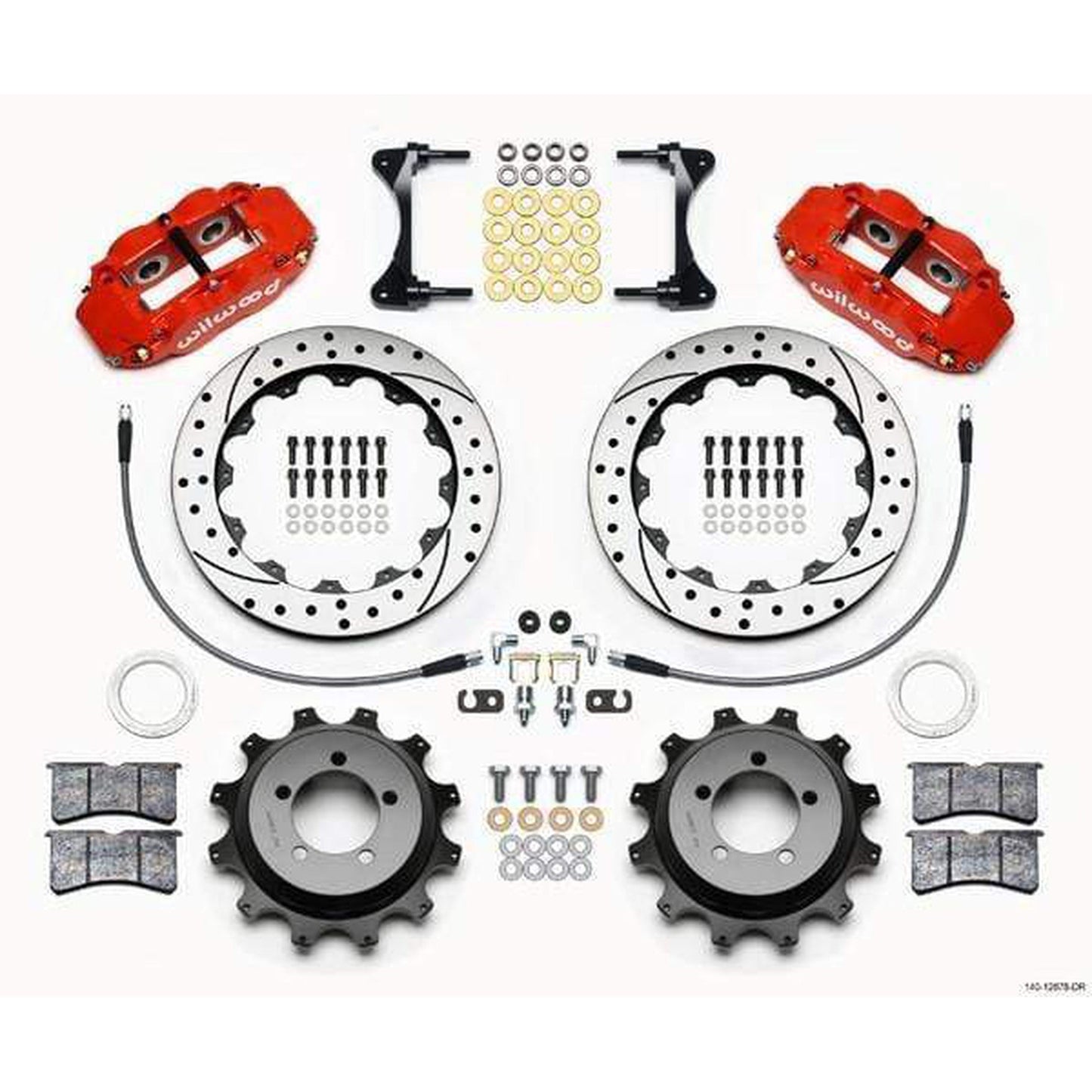 Wilwood FNSL4R Red Rear Slotted & Drilled Big Brake Kit 2002-2005 Subaru WRX