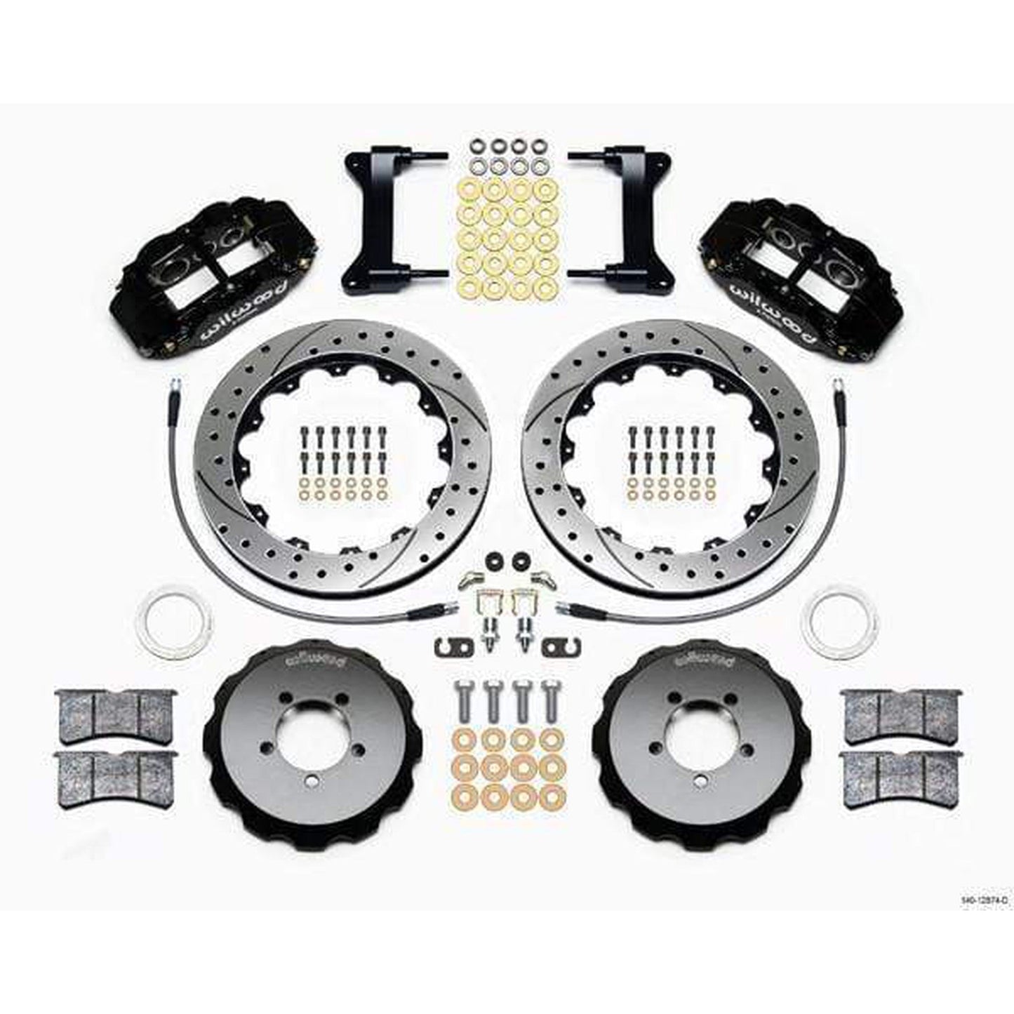 Wilwood FNSL6R Black Front Slotted & Drilled Big Brake Kit Subaru WRX 2002-2014 / STI 2004 w/ 17-in Wheels