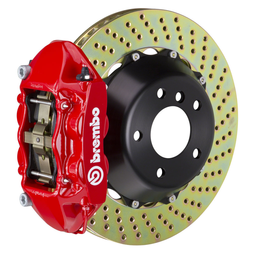 Brembo 12-16 FR-S/12-20 BRZ/17-20 86 Front GT BBK 4 Piston Cast 345x28 2pc Rotor Drilled-Red
