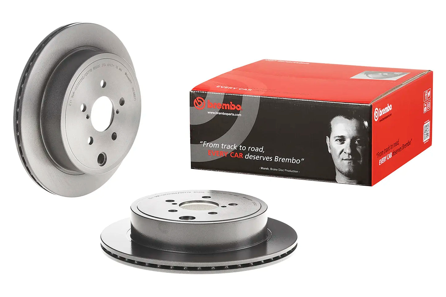 Brembo 13-16 Scion FR-S/13-17 Subaru BRZ/10-14 Legacy Rear Premium UV Coated OE Equivalent Rotor