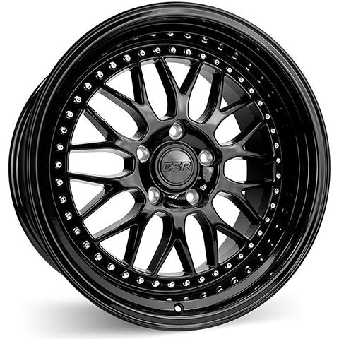 ESR Wheels SR01 Gloss Black w/ Chrome Rivets 18x8.5 | 5x100 (88550030 SR01GBLK)