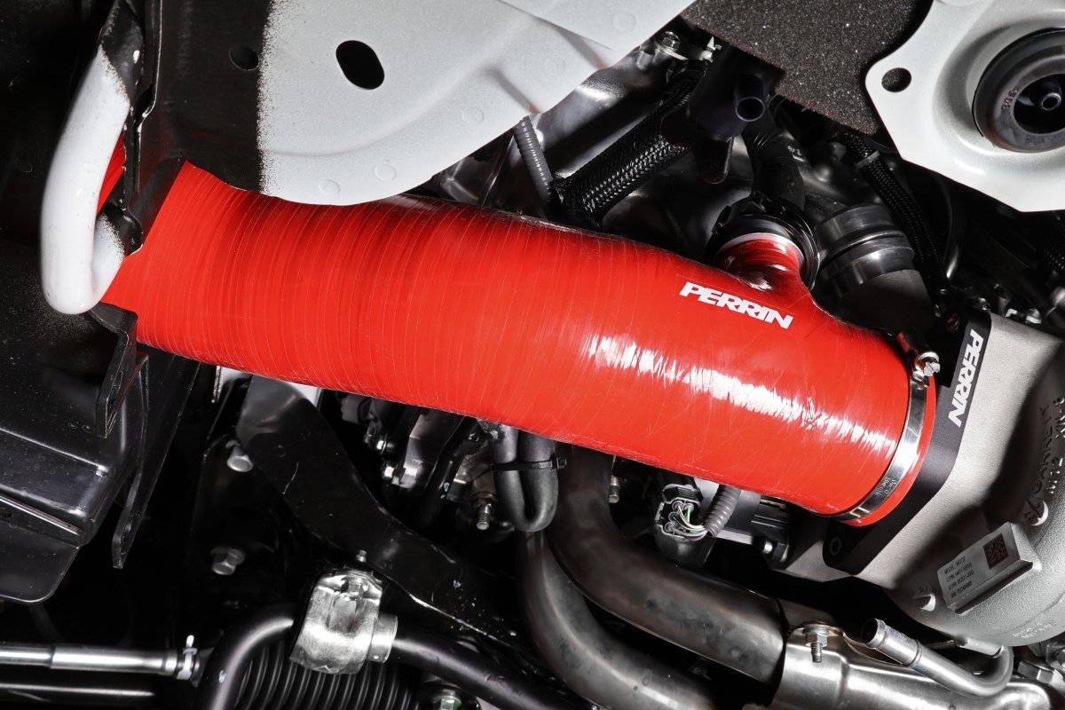 Perrin Turbo Inlet Hose w/ Nozzle Red Version 1 Fitment 2022-2024 WRX - PSP-INT-425RD - Subimods.com