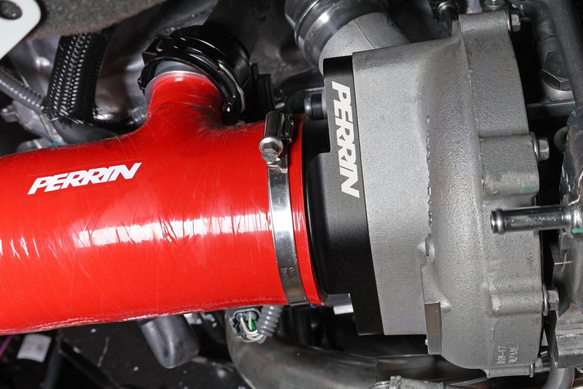 Perrin Turbo Inlet Hose w/ Nozzle Red Version 1 Fitment 2022-2024 WRX - PSP-INT-425RD - Subimods.com