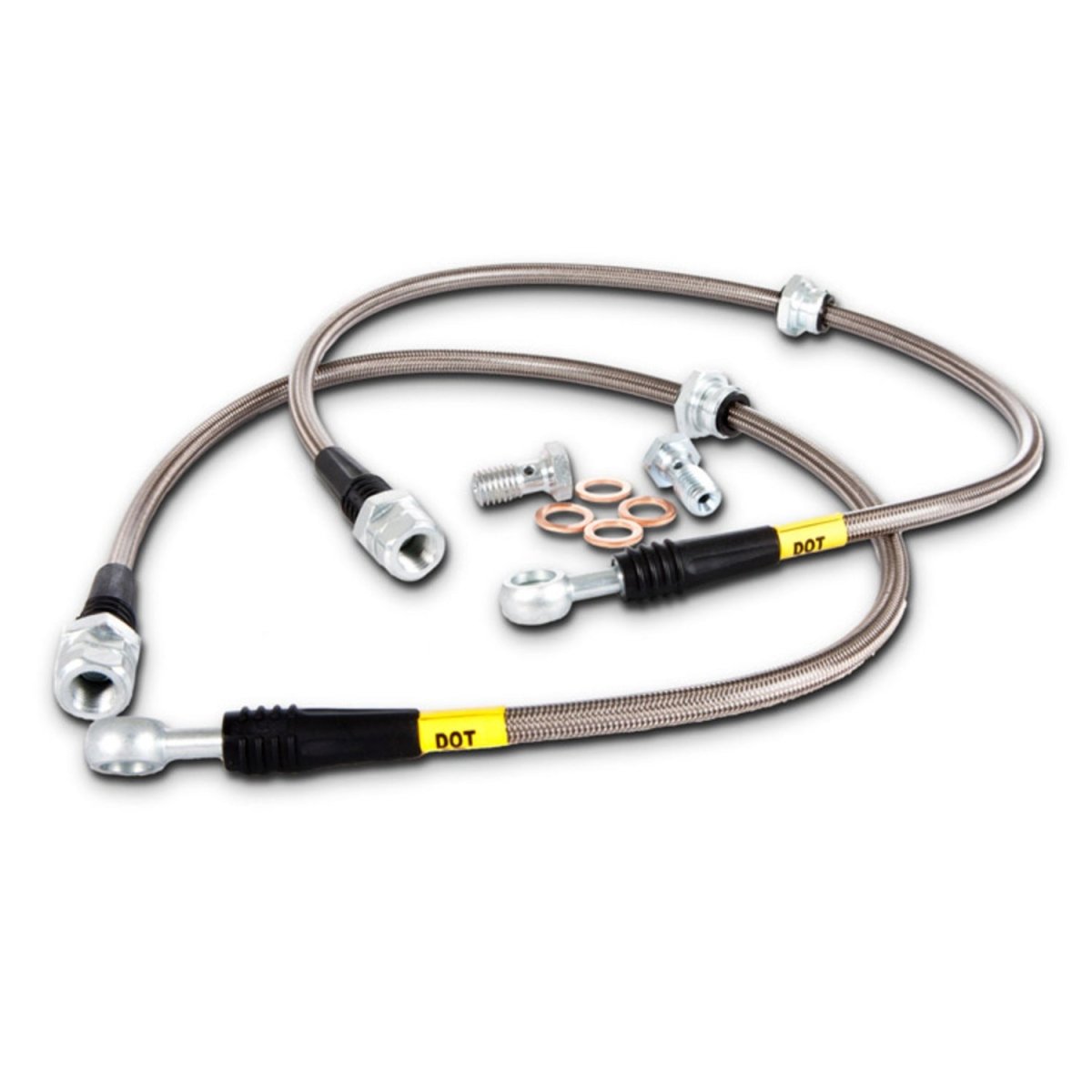 StopTech Stainless Steel Front Brake Lines 2008-2021 WRX / 2008-2017 STI - 950.47006 - Subimods.com