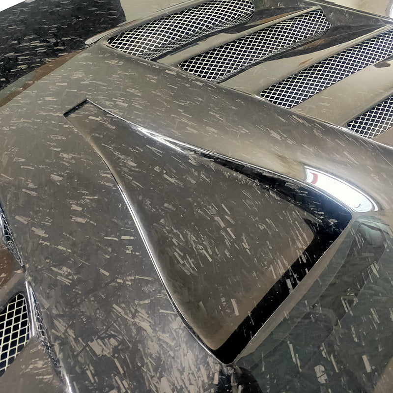 JDMuscle 2008-15 Lancer EVO X Tanso Carbon Fiber Hood w/ heat extract