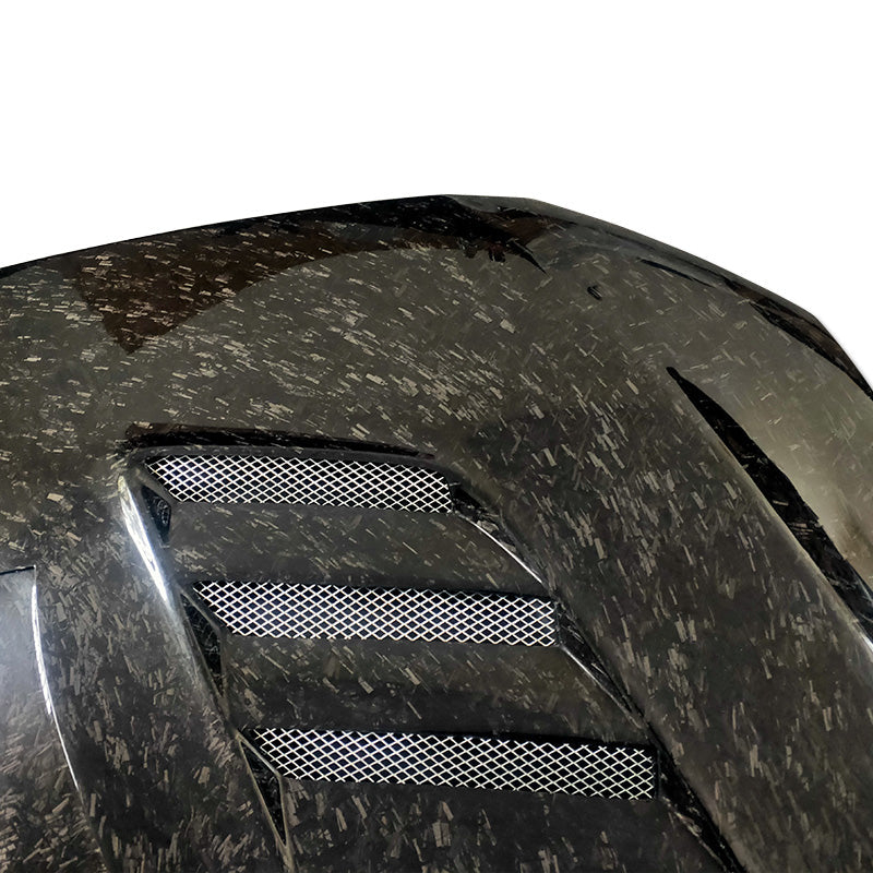 JDMuscle 2008-15 Lancer EVO X Tanso Carbon Fiber Hood w/ heat extract