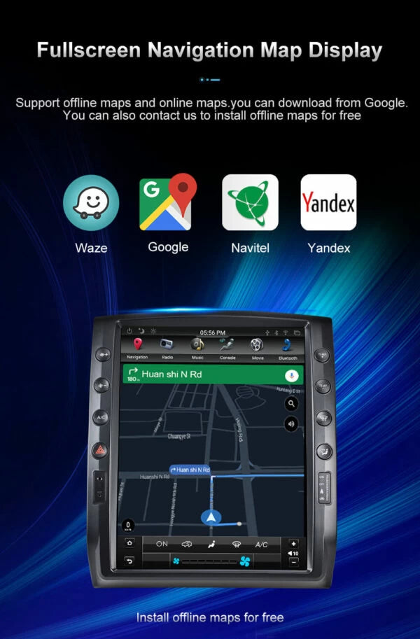 AuCar Android T-Style Car Video for Toyota Tacoma 2005-2015 Radio Car Auto Tesla Vertical Screen Multimedia Video Player GPS Navi CarPlay GPS Stereo Autoradio