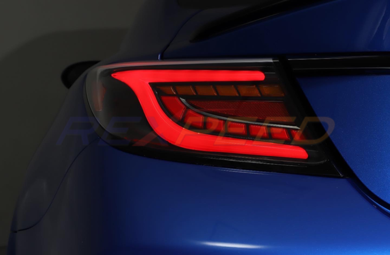 Rexpeed GR86 / BRZ 2022+ Tail Lights-Smoky Black Lens+White Tubes