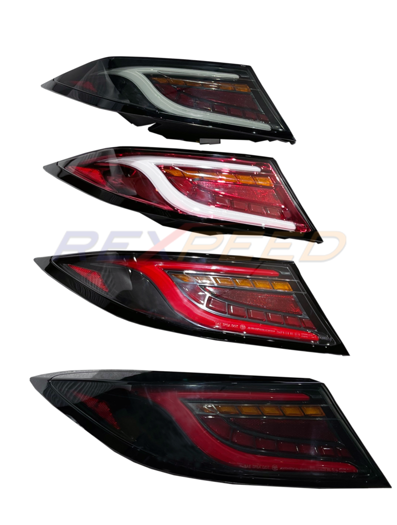 Rexpeed GR86 / BRZ 2022+ Tail Lights-Smoky Black Lens+White Tubes