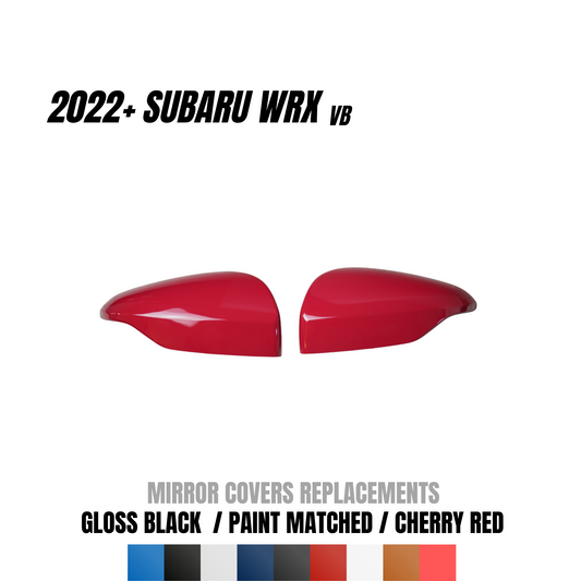 JDMuscle 2022-23 WRX 2PC Set Mirror Cover Replacements - Paint Matched / Gloss Black / Cherry Red | JDM-WRX22-MC