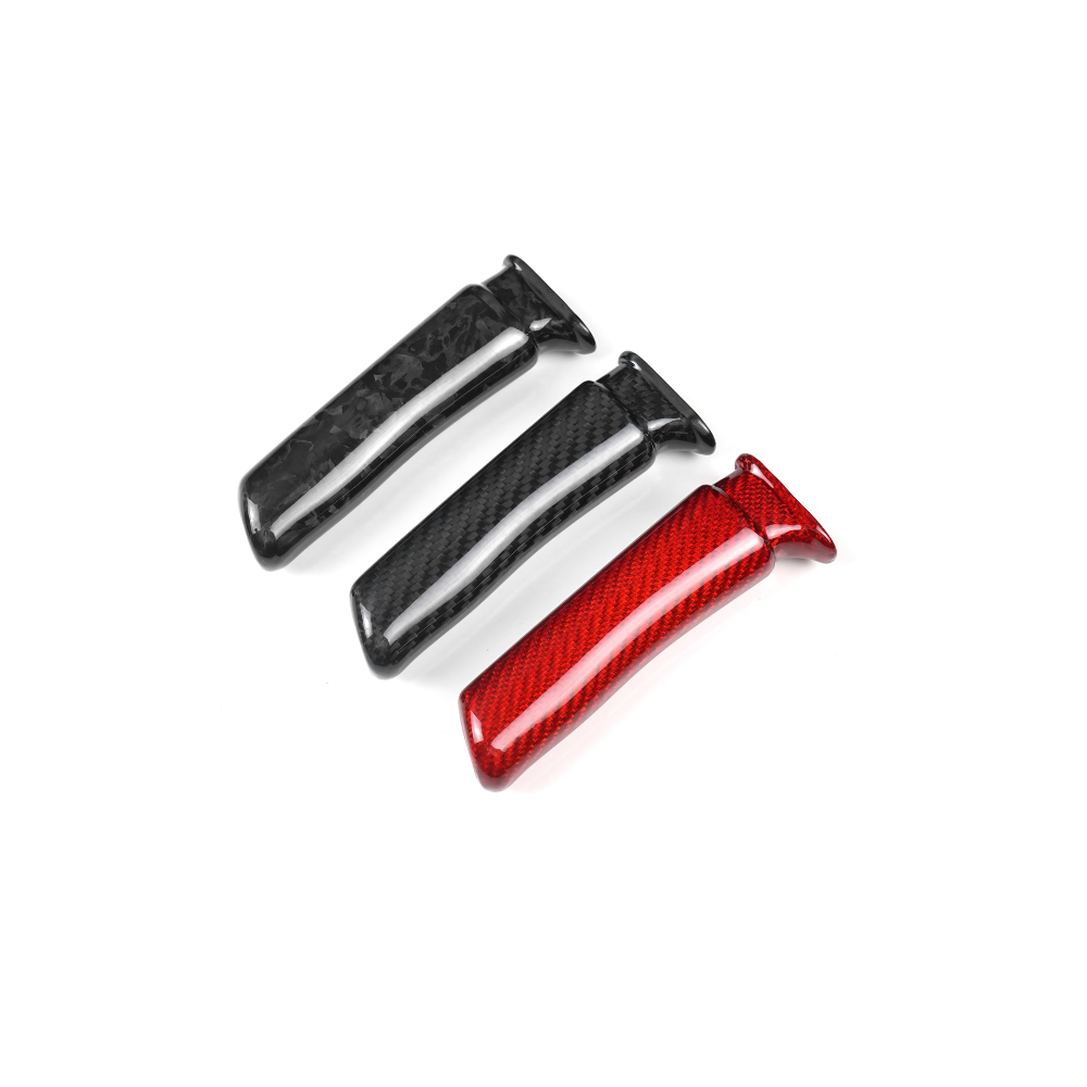 JDMuscle 15-25 WRX/ 15-21 STI Carbon Fiber E-Brake Handle - Twill/ Red / Forged