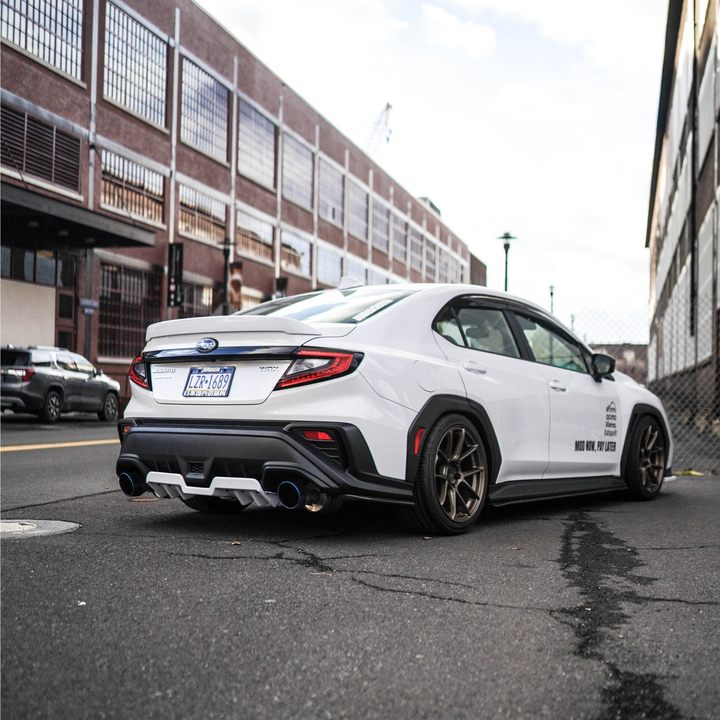 JDMuscle 2022-23 WRX Duck Bill / Low Profile Spoiler - V1 Paint Matched / Gloss Black / Cherry Red | JDM-WRX22-DB-1.